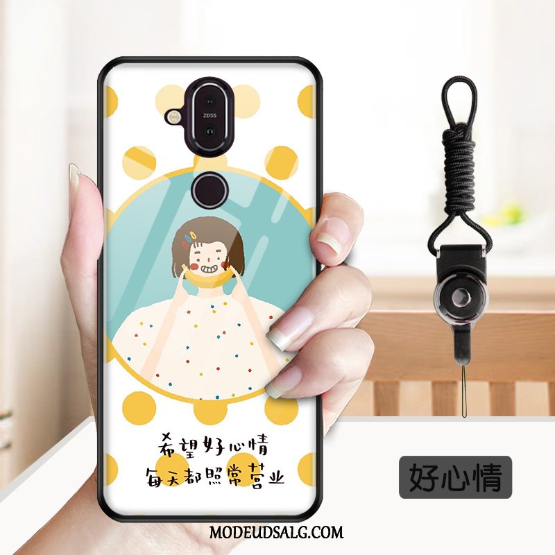 Nokia 7.1 Etui / Cover Silikone Trend Cartoon Tynd Gul