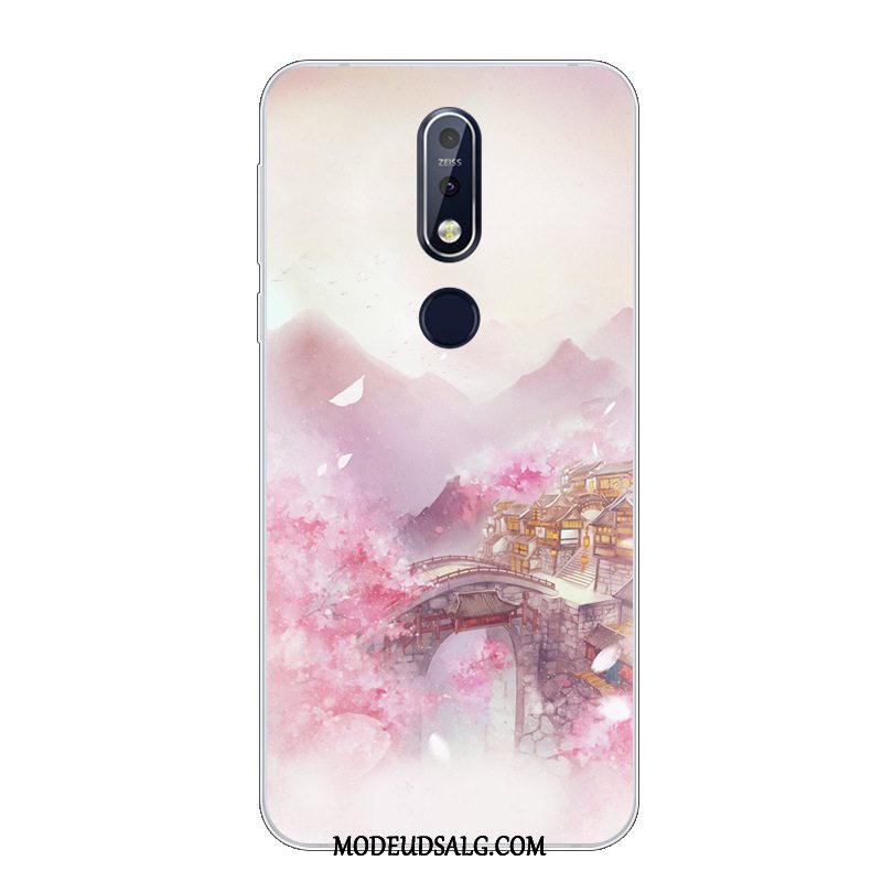 Nokia 7.1 Etui / Cover Smuk Silikone Beskyttelse Lyserød Blød