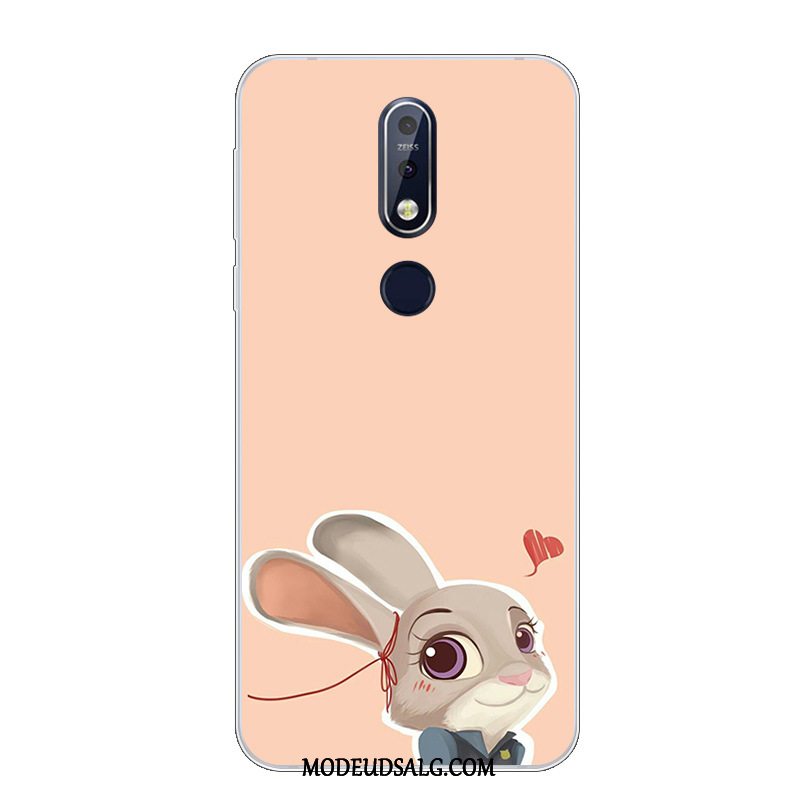 Nokia 7.1 Etui / Cover Smuk Silikone Beskyttelse Lyserød Blød