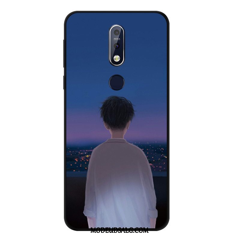 Nokia 7.1 Etui / Cover Sort Blød Anti-fald Vind