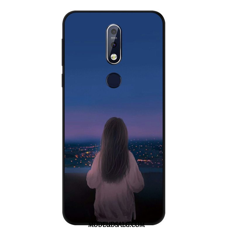 Nokia 7.1 Etui / Cover Sort Blød Anti-fald Vind