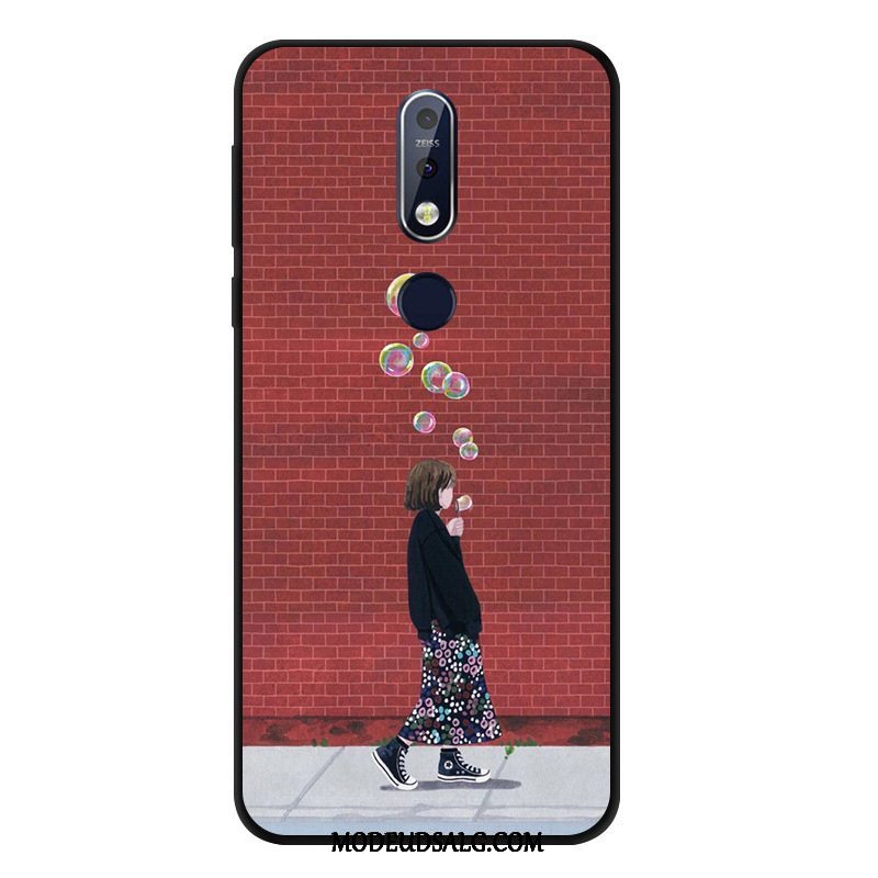 Nokia 7.1 Etui / Cover Sort Blød Anti-fald Vind