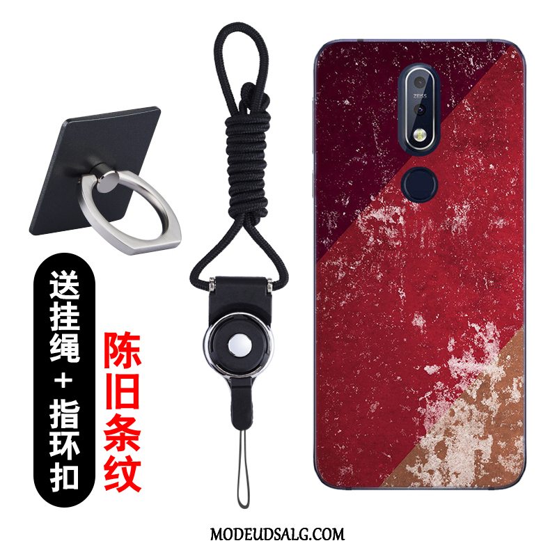 Nokia 7.1 Etui Hvid Silikone Net Red Trendy Beskyttelse