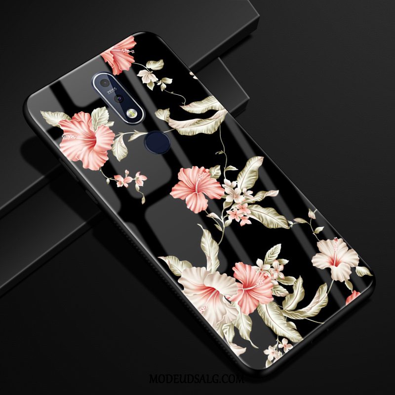 Nokia 7.1 Etui Trend Kreativ Mønster Sort Cover