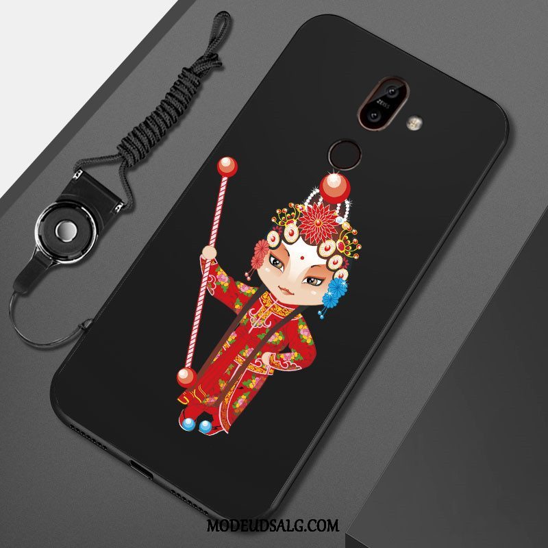 Nokia 7 Plus Etui Cartoon Trend Blød Malet Sort