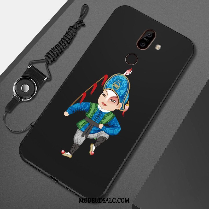 Nokia 7 Plus Etui Cartoon Trend Blød Malet Sort