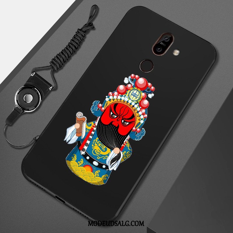 Nokia 7 Plus Etui Cartoon Trend Blød Malet Sort