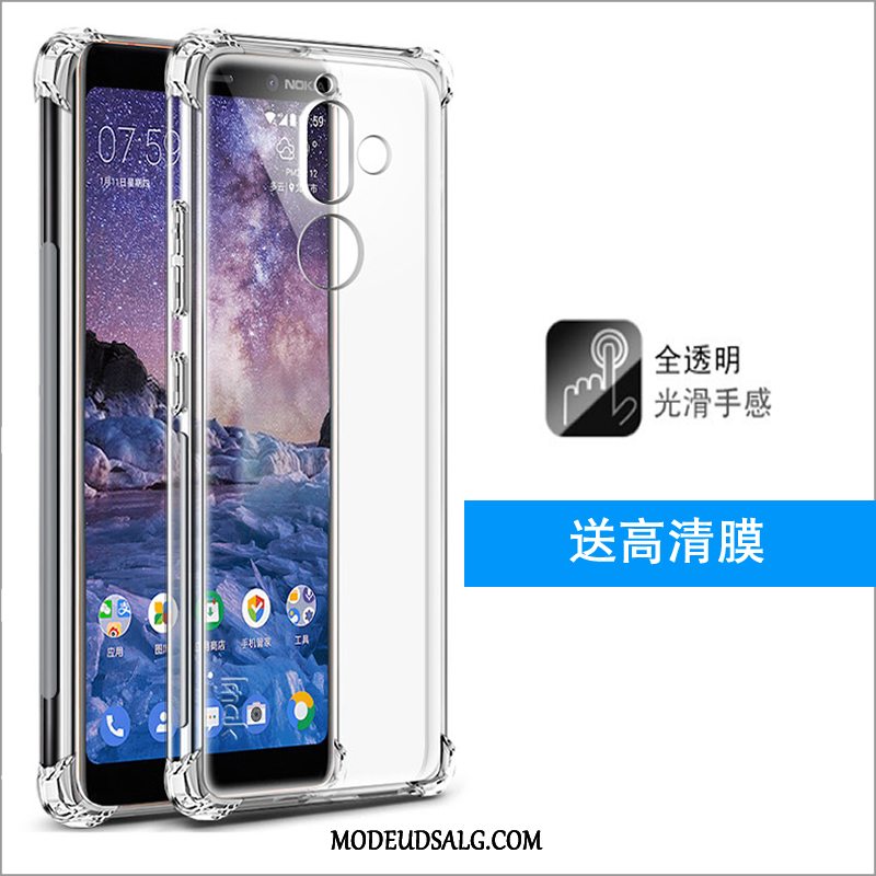 Nokia 7 Plus Etui Hvid Silikone Cover Glat Anti-fald