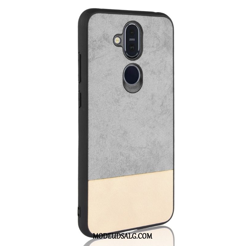 Nokia 8.1 Etui Denim Anti-fald Sort Cover Blandede Farver