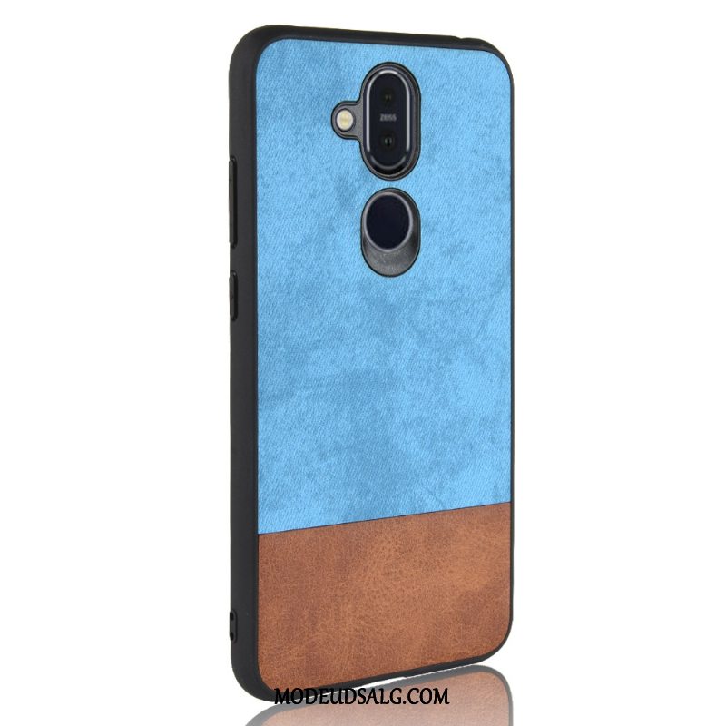 Nokia 8.1 Etui Denim Anti-fald Sort Cover Blandede Farver