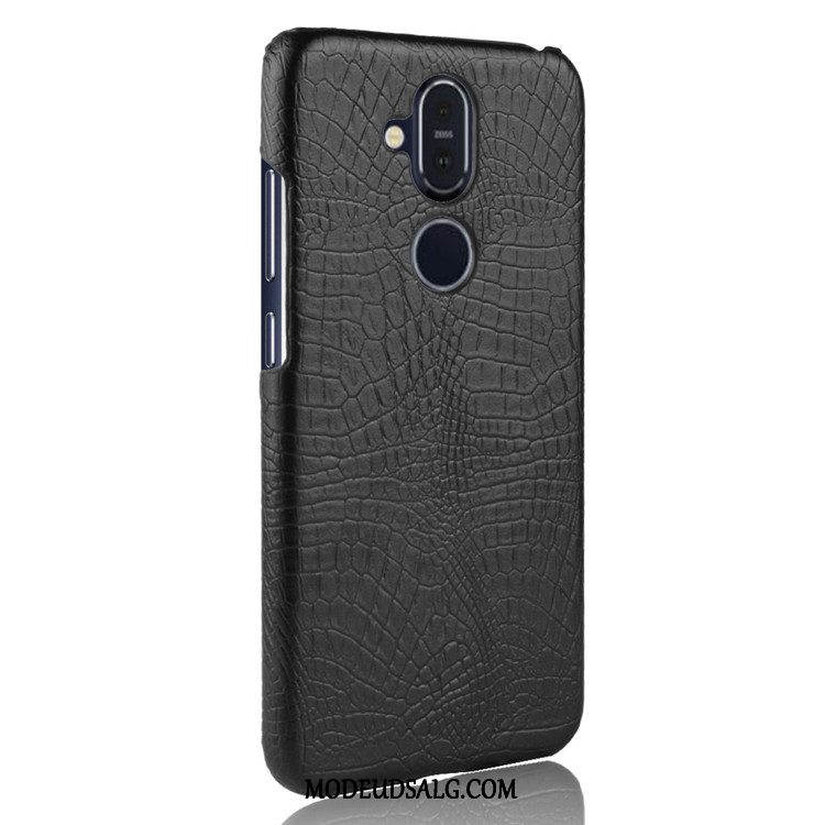 Nokia 8.1 Etui Kvalitet Læder Krokodille Mønster Cover Hård