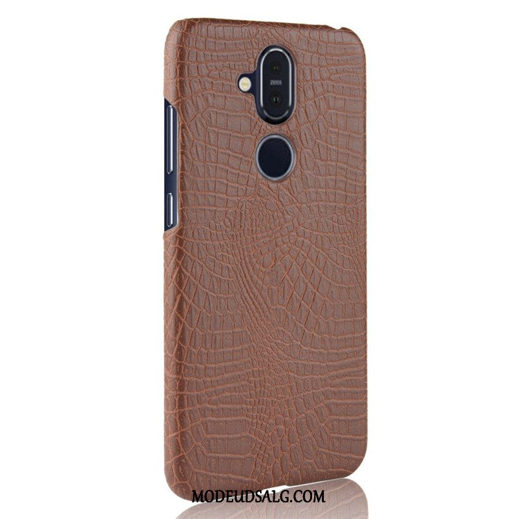 Nokia 8.1 Etui Kvalitet Læder Krokodille Mønster Cover Hård