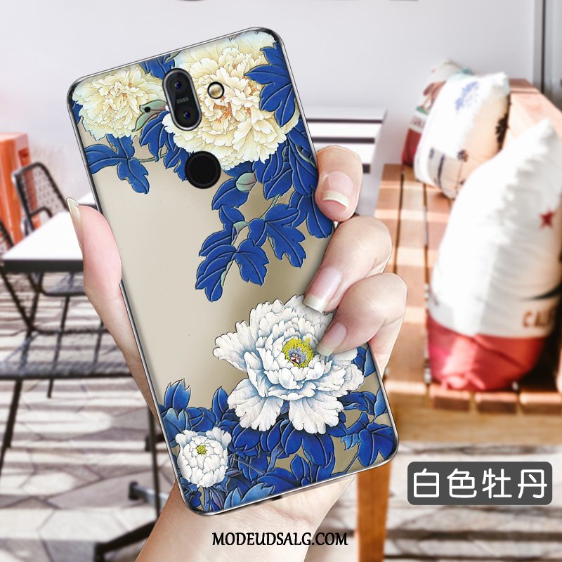 Nokia 8 Sirocco Etui / Cover Blomster Beskyttelse Høj Gennemsigtig