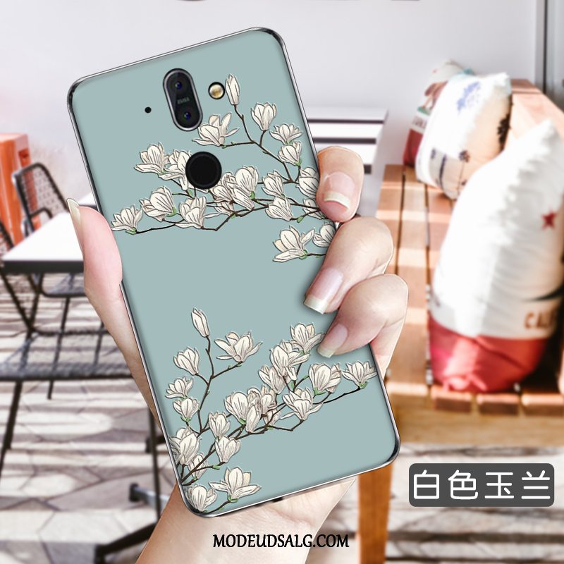 Nokia 8 Sirocco Etui / Cover Blomster Beskyttelse Høj Gennemsigtig