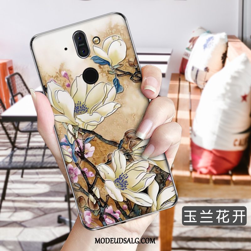 Nokia 8 Sirocco Etui / Cover Blomster Beskyttelse Høj Gennemsigtig