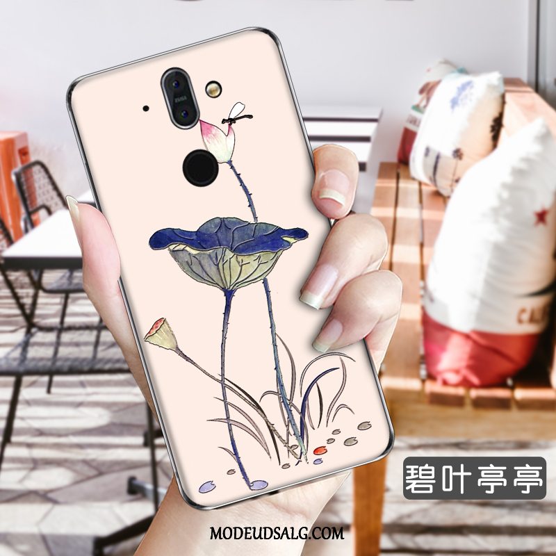 Nokia 8 Sirocco Etui / Cover Blomster Beskyttelse Høj Gennemsigtig