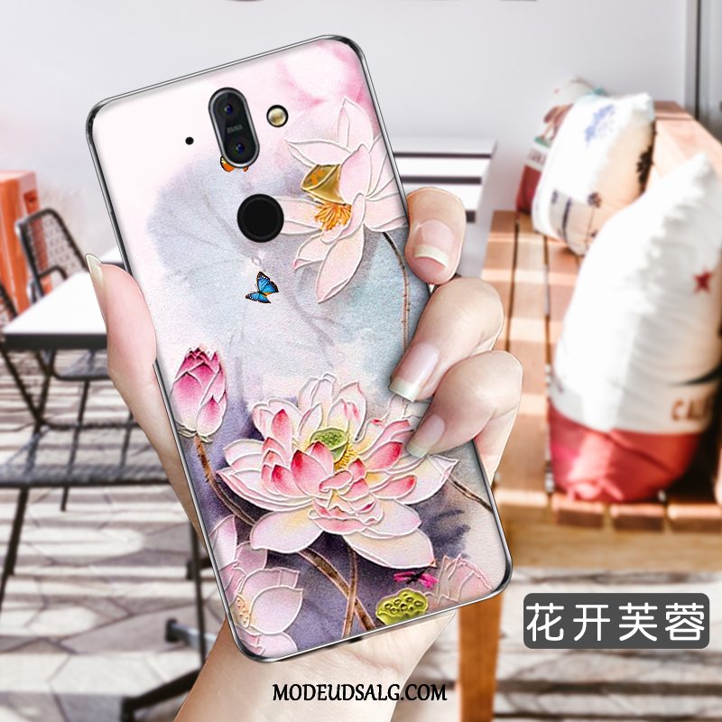 Nokia 8 Sirocco Etui / Cover Blomster Beskyttelse Høj Gennemsigtig