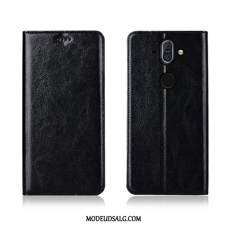 Nokia 8 Sirocco Etui / Cover Høj Folio Lyserød Ægte Læder Ny