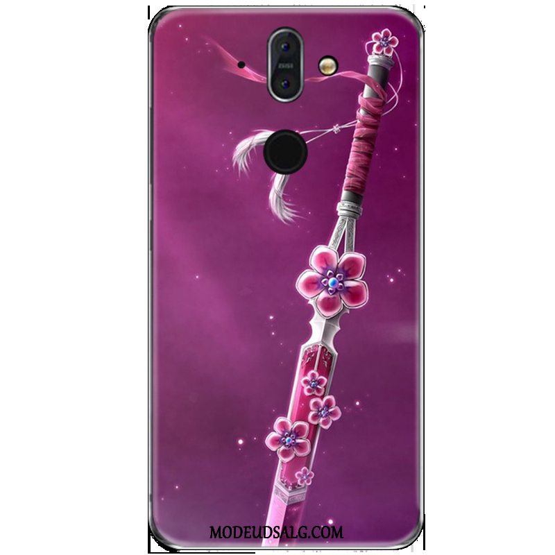 Nokia 8 Sirocco Etui Cover Lilla Trend Silikone Anti-fald