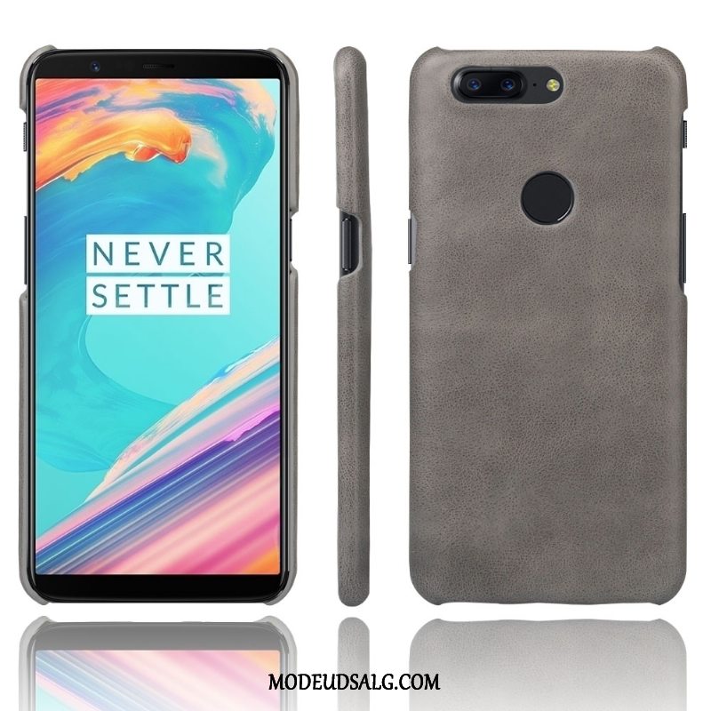 Oneplus 5t Etui Anti-fald Cover Rød Lædertaske Simple