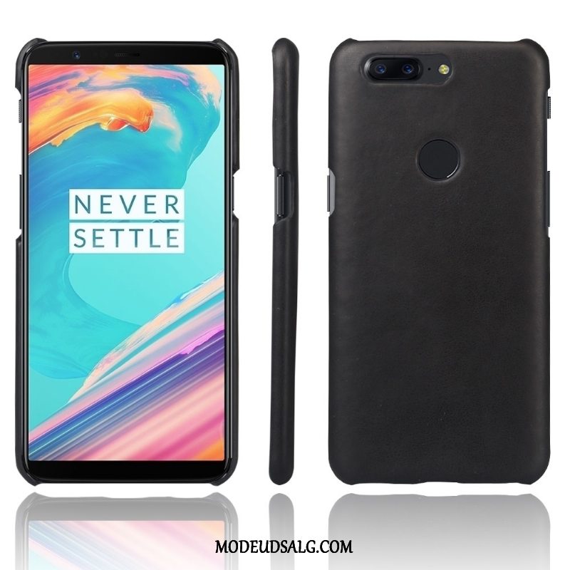 Oneplus 5t Etui Anti-fald Cover Rød Lædertaske Simple