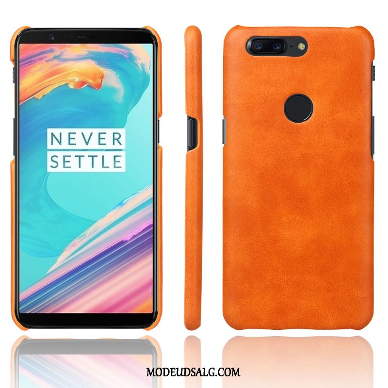 Oneplus 5t Etui Anti-fald Cover Rød Lædertaske Simple