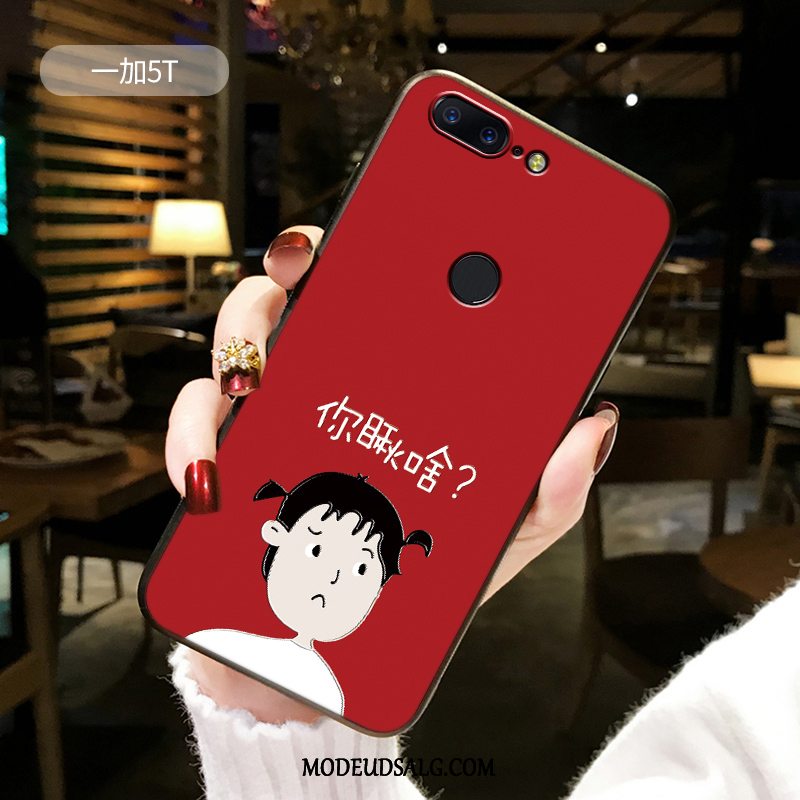 Oneplus 5t Etui / Cover Anti-fald Silikone Alt Inklusive Blød Net Red