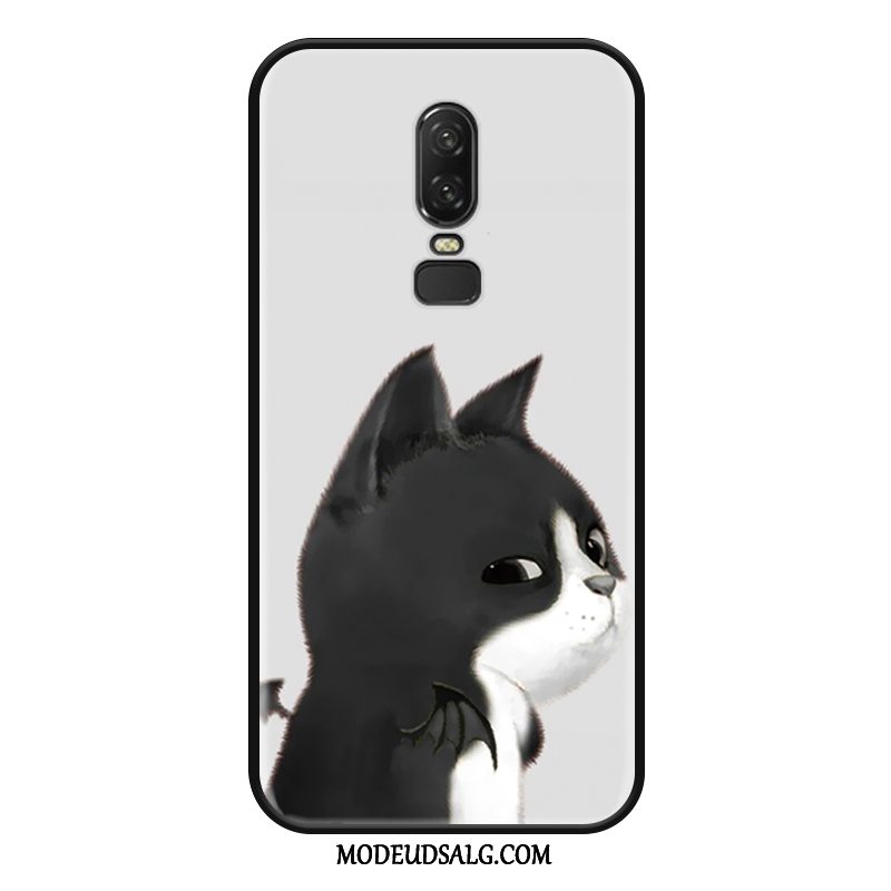 Oneplus 6 Etui Cartoon Beskyttelse Grå Cover Kat