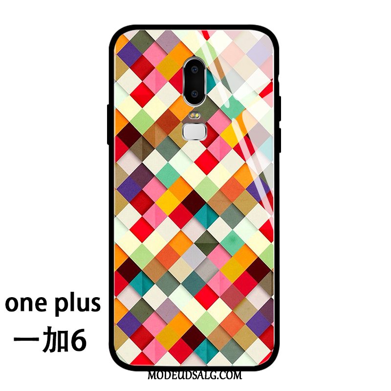 Oneplus 6 Etui / Cover Trendy Rombe Hærdet Glas Luksus Alt Inklusive