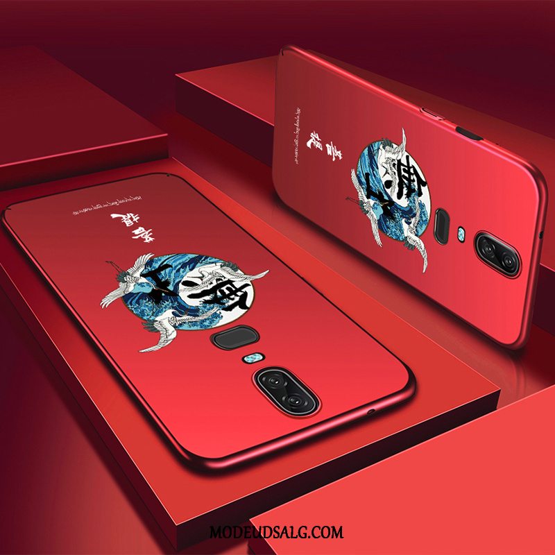 Oneplus 6 Etui Net Red Trend Grøn Rød Tynd