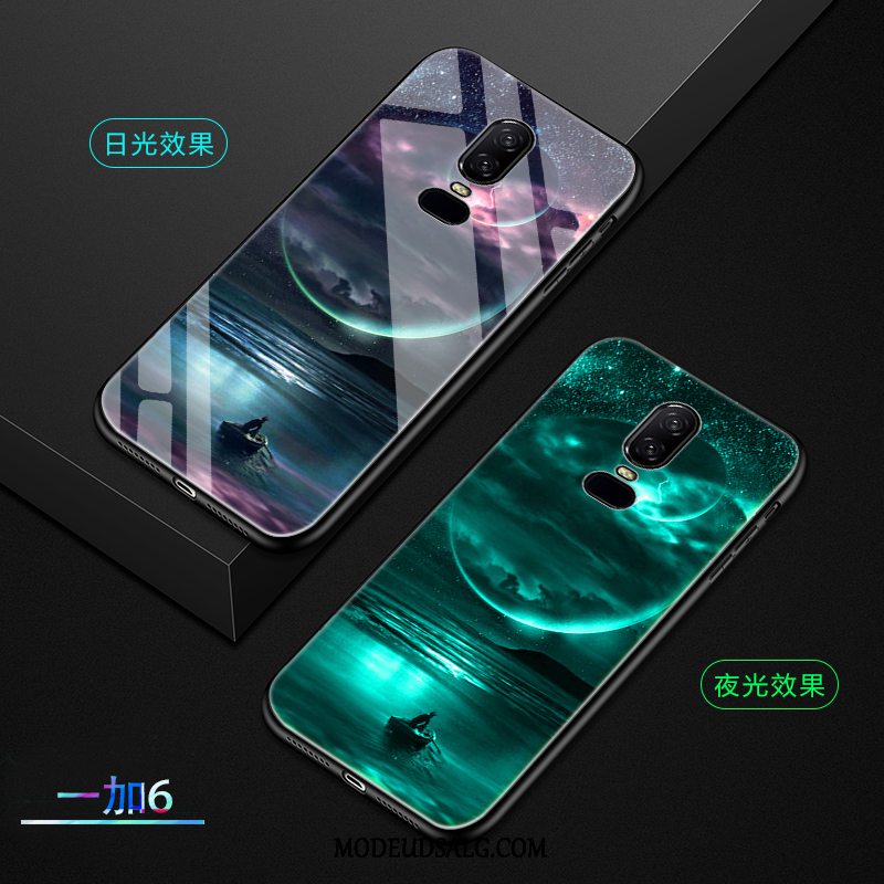 Oneplus 6 Etui Trend Membrane Af Personlighed Hærdning Glas