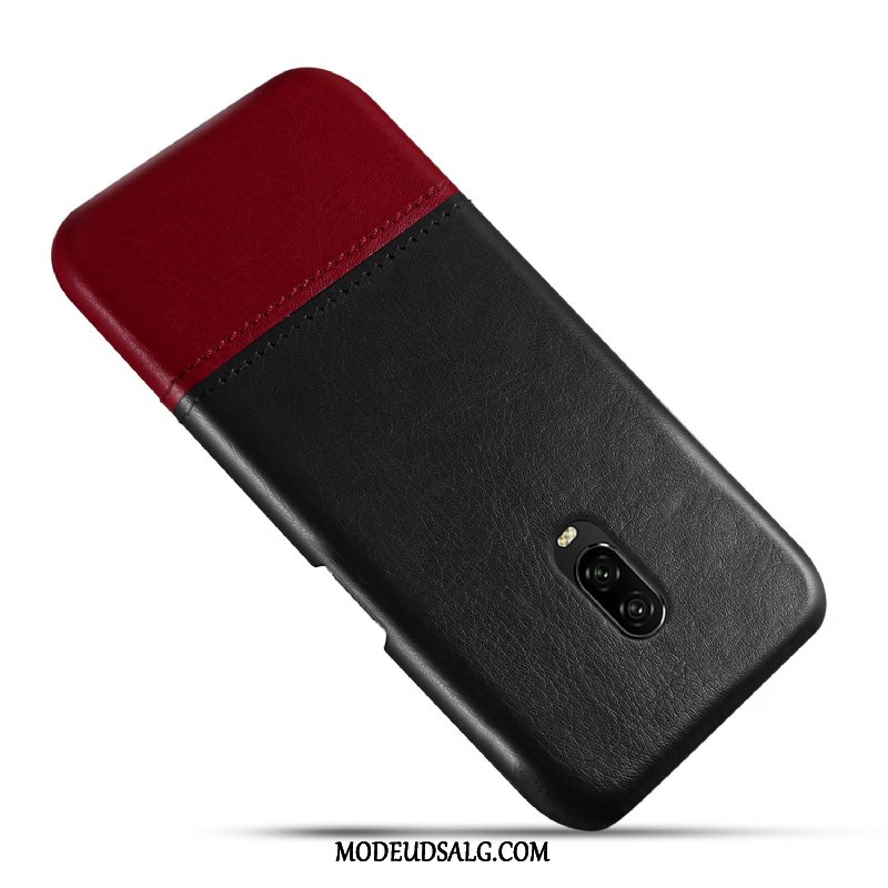 Oneplus 6t Etui / Cover Vintage Sort Lædertaske Beskyttelse Anti-fald