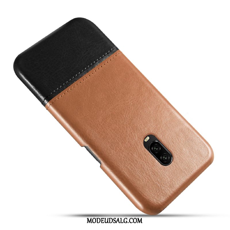 Oneplus 6t Etui / Cover Vintage Sort Lædertaske Beskyttelse Anti-fald