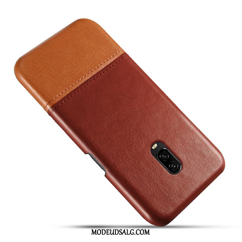 Oneplus 6t Etui / Cover Vintage Sort Lædertaske Beskyttelse Anti-fald