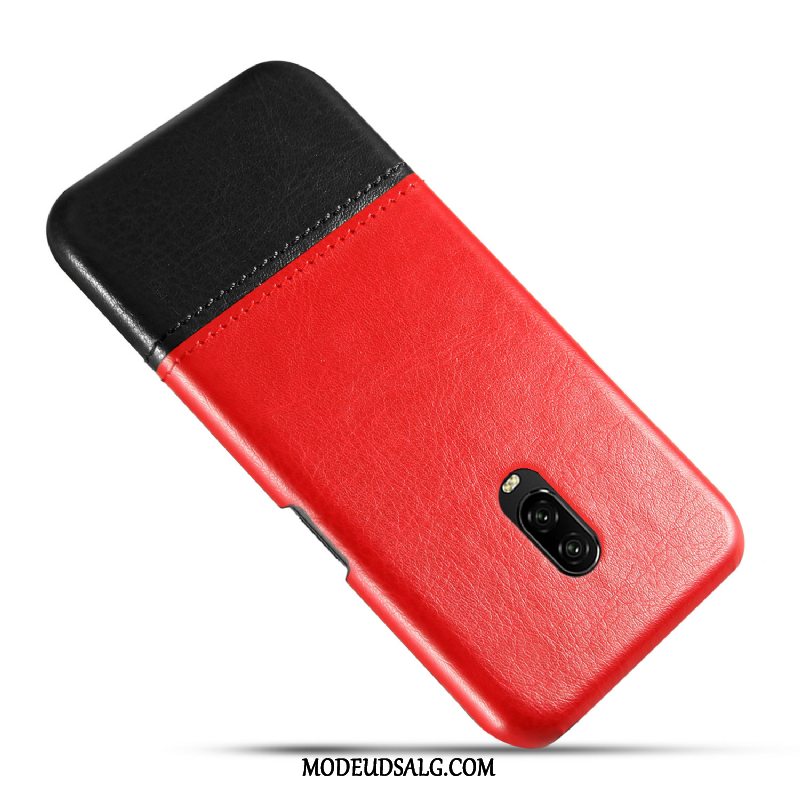 Oneplus 6t Etui / Cover Vintage Sort Lædertaske Beskyttelse Anti-fald