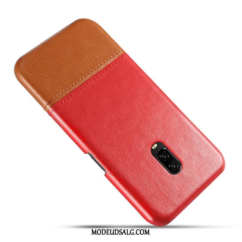 Oneplus 6t Etui / Cover Vintage Sort Lædertaske Beskyttelse Anti-fald