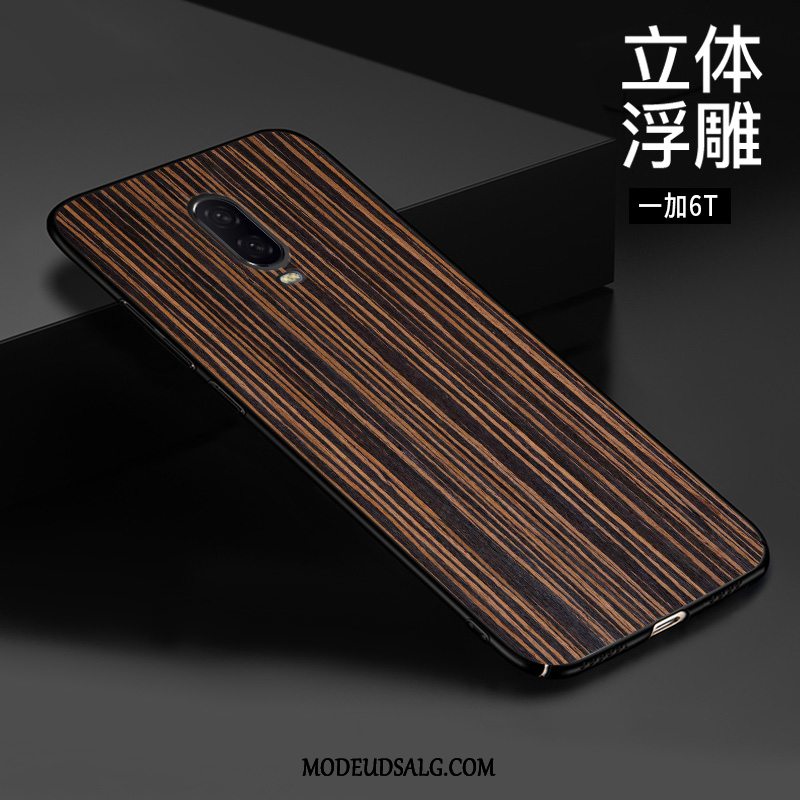 Oneplus 6t Etui Trendy Kinesisk Stil Sort Relief Tilpas