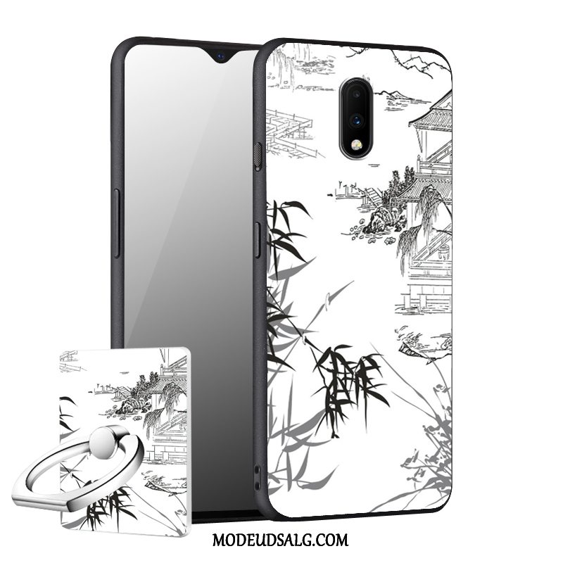 Oneplus 7 Etui Anti-fald Nubuck Cover Silikone Beskyttelse