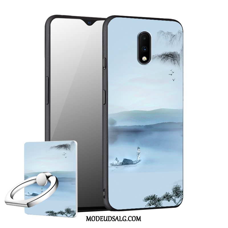 Oneplus 7 Etui Anti-fald Nubuck Cover Silikone Beskyttelse