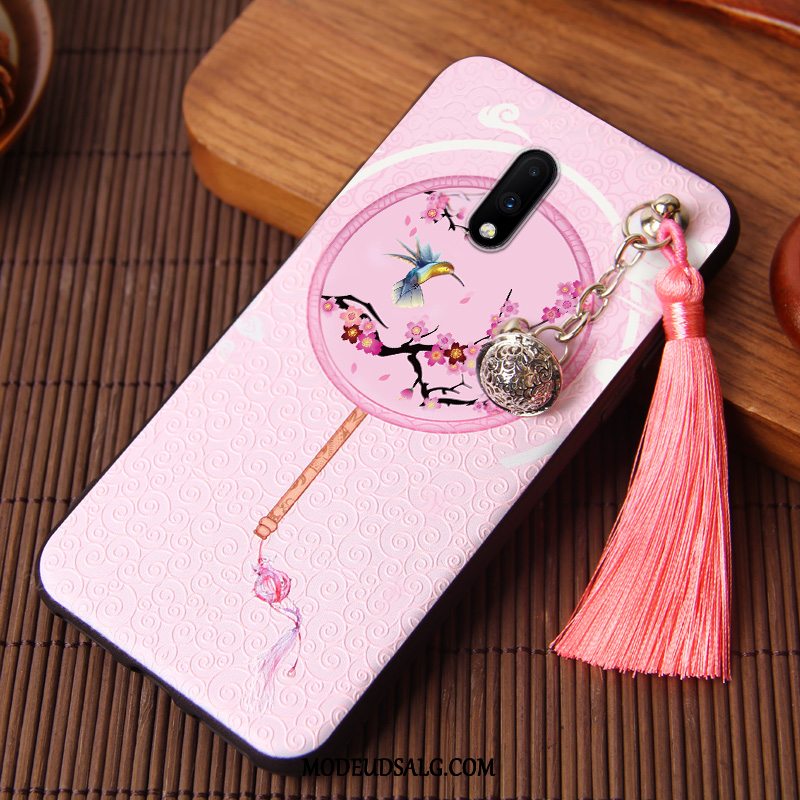 Oneplus 7 Etui / Cover Silikone Tassel Lyserød Kreativ Alt Inklusive