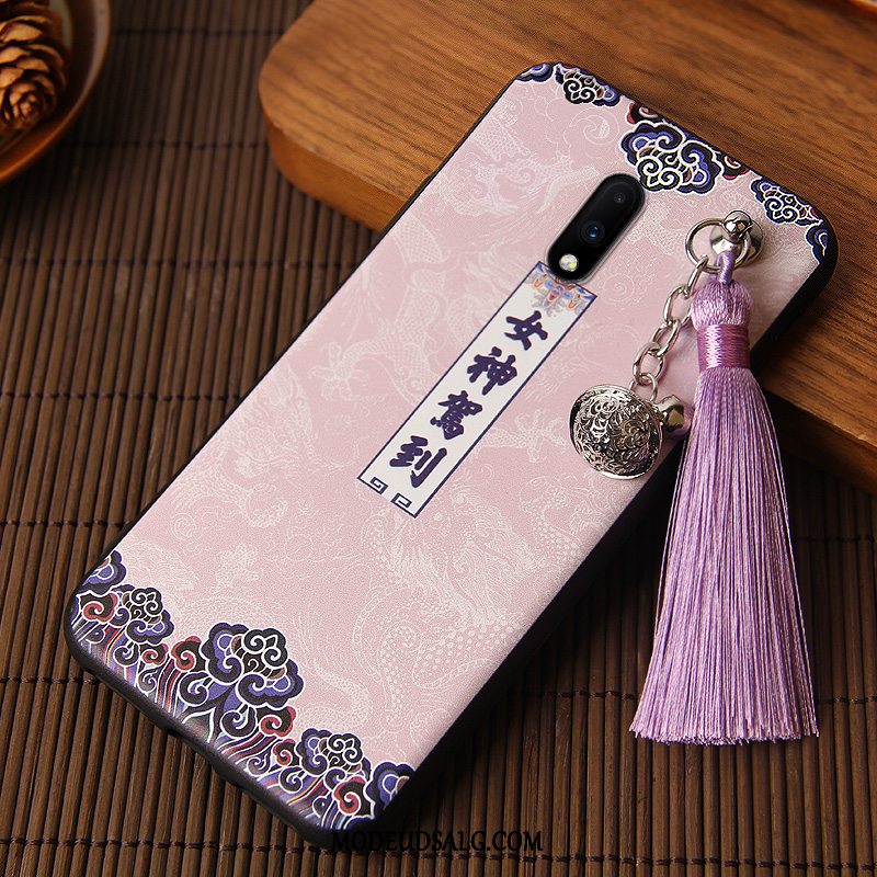 Oneplus 7 Etui / Cover Silikone Tassel Lyserød Kreativ Alt Inklusive