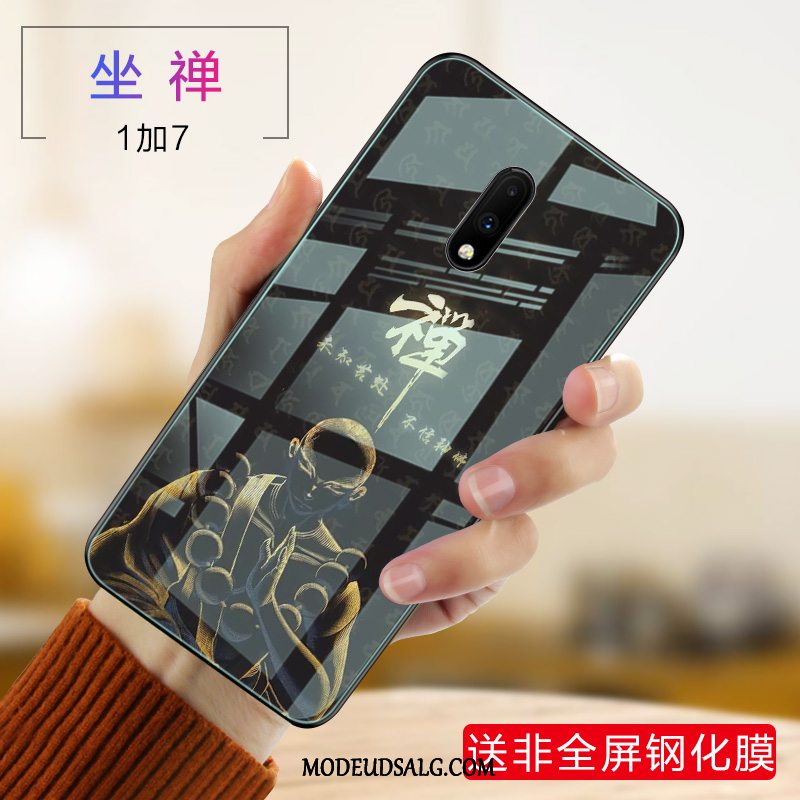 Oneplus 7 Etui Lilla Glas Cover Silikone Tynd