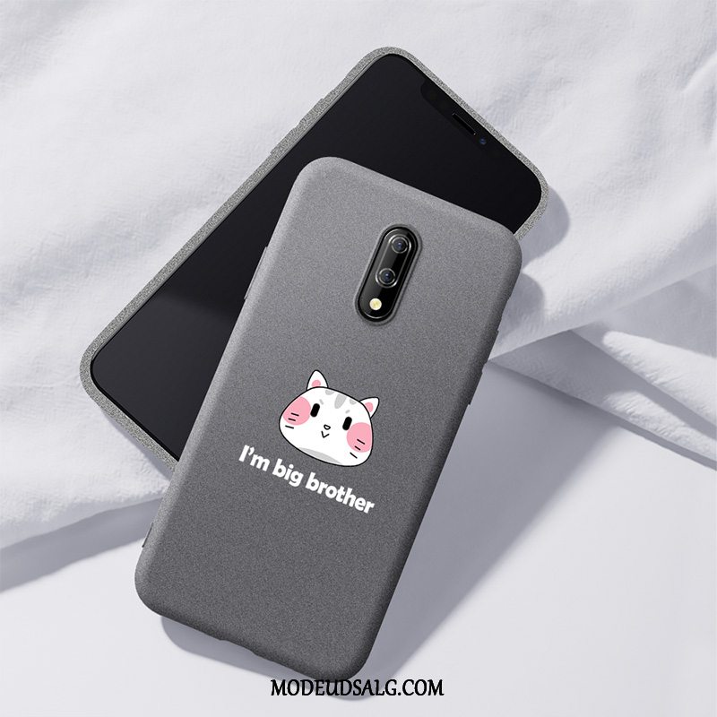 Oneplus 7 Etui Nubuck Grå Simple Cover Silikone