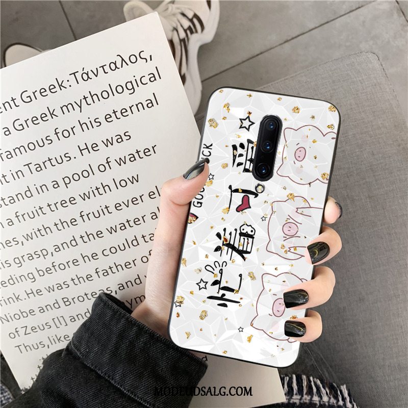 Oneplus 7 Etui Rombe Blød Guld Cartoon Sort