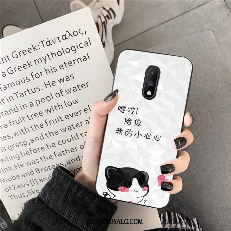 Oneplus 7 Etui Rombe Blød Guld Cartoon Sort