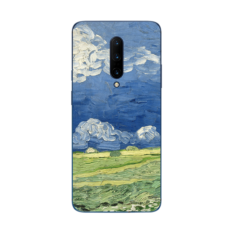 Oneplus 7 Pro Etui / Cover Blå Høj Oliemaleri Blød Beskyttelse