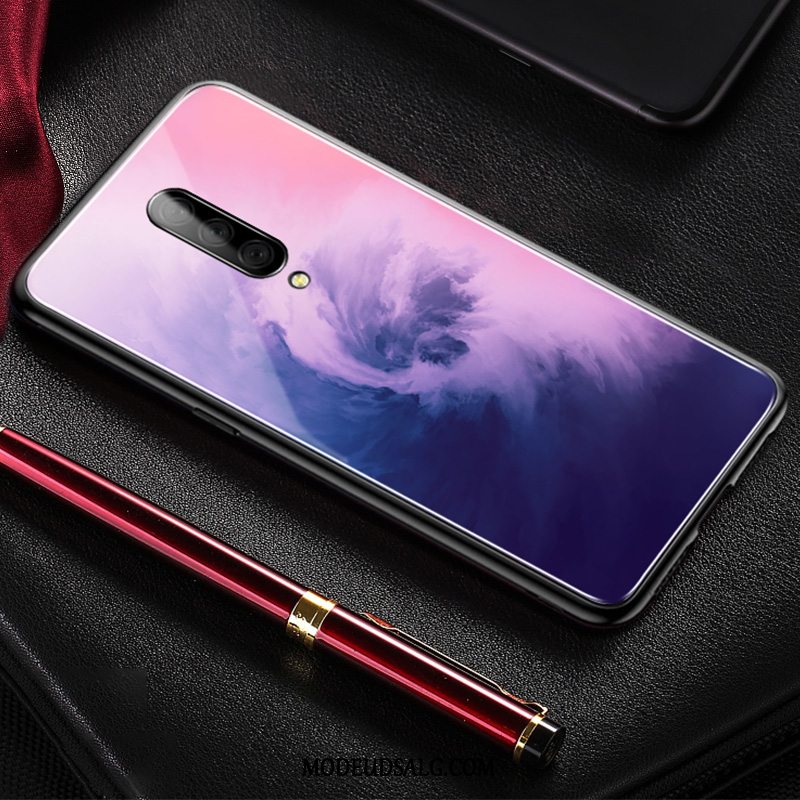 Oneplus 7 Pro Etui Farvet Tynd Net Red Beskyttelse Simple