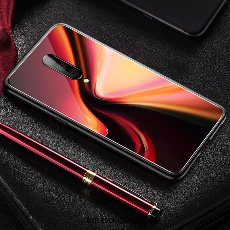 Oneplus 7 Pro Etui Farvet Tynd Net Red Beskyttelse Simple