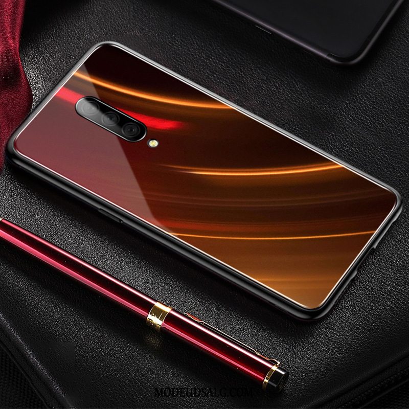 Oneplus 7 Pro Etui Farvet Tynd Net Red Beskyttelse Simple