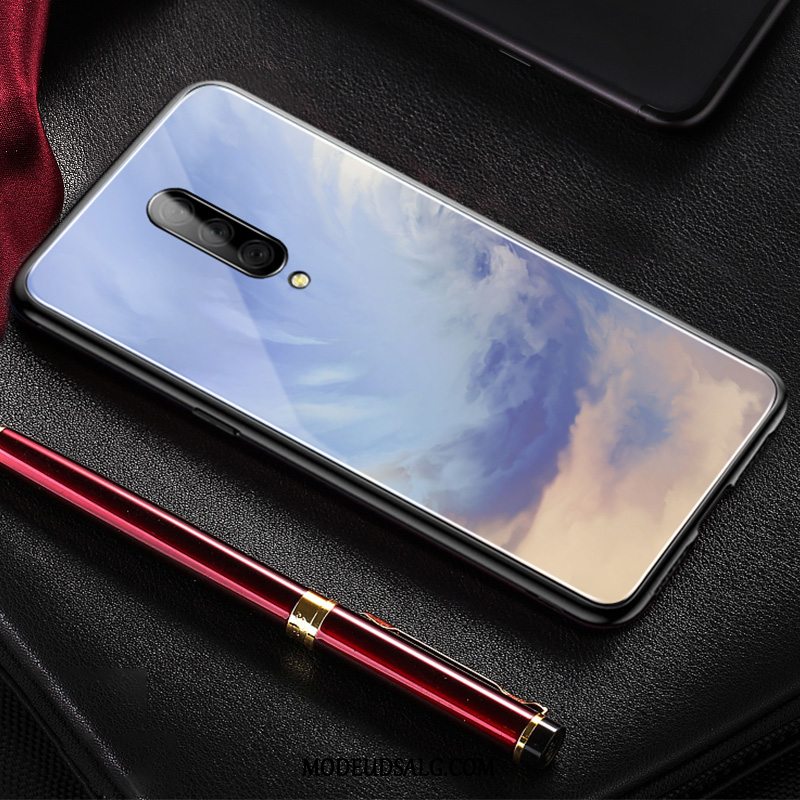 Oneplus 7 Pro Etui Farvet Tynd Net Red Beskyttelse Simple